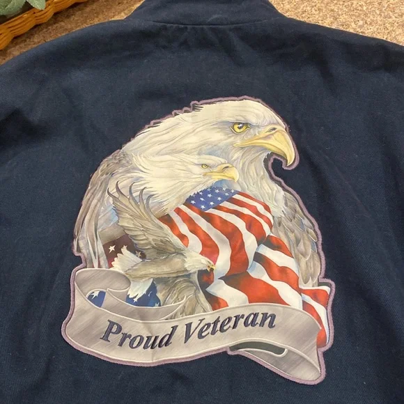The Bradford Exchange Honor & Glory Proud Veteran Patriotic Lined Jacket Medium
